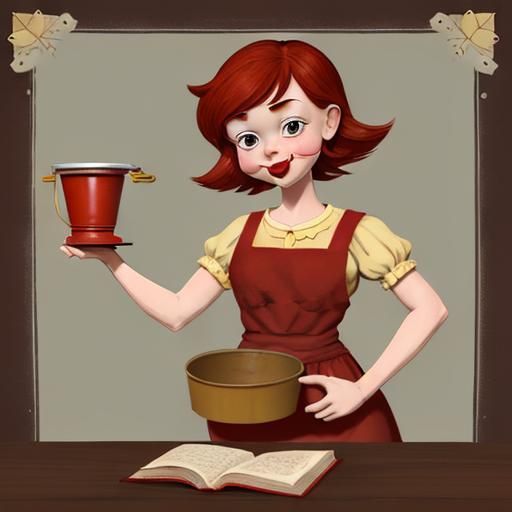 Red-Nosed Character with Mustard Pot Illustration