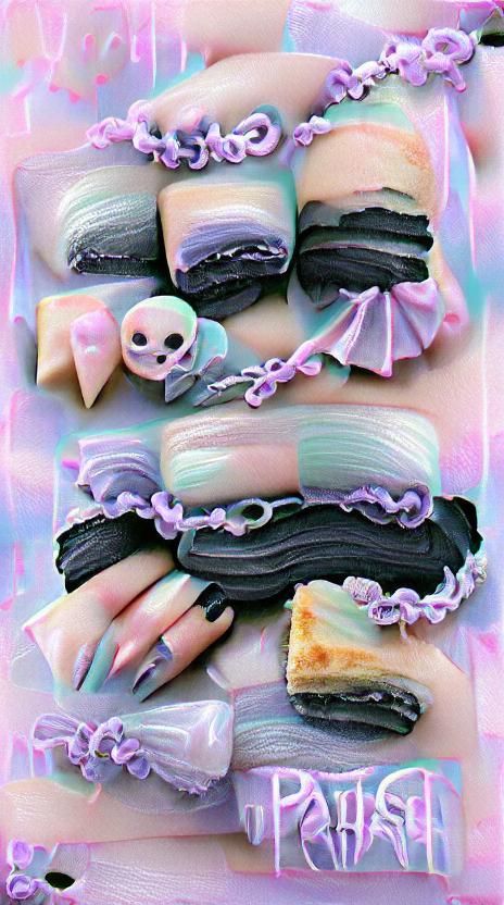 Pastel Goth Aesthetic Digital Illustration