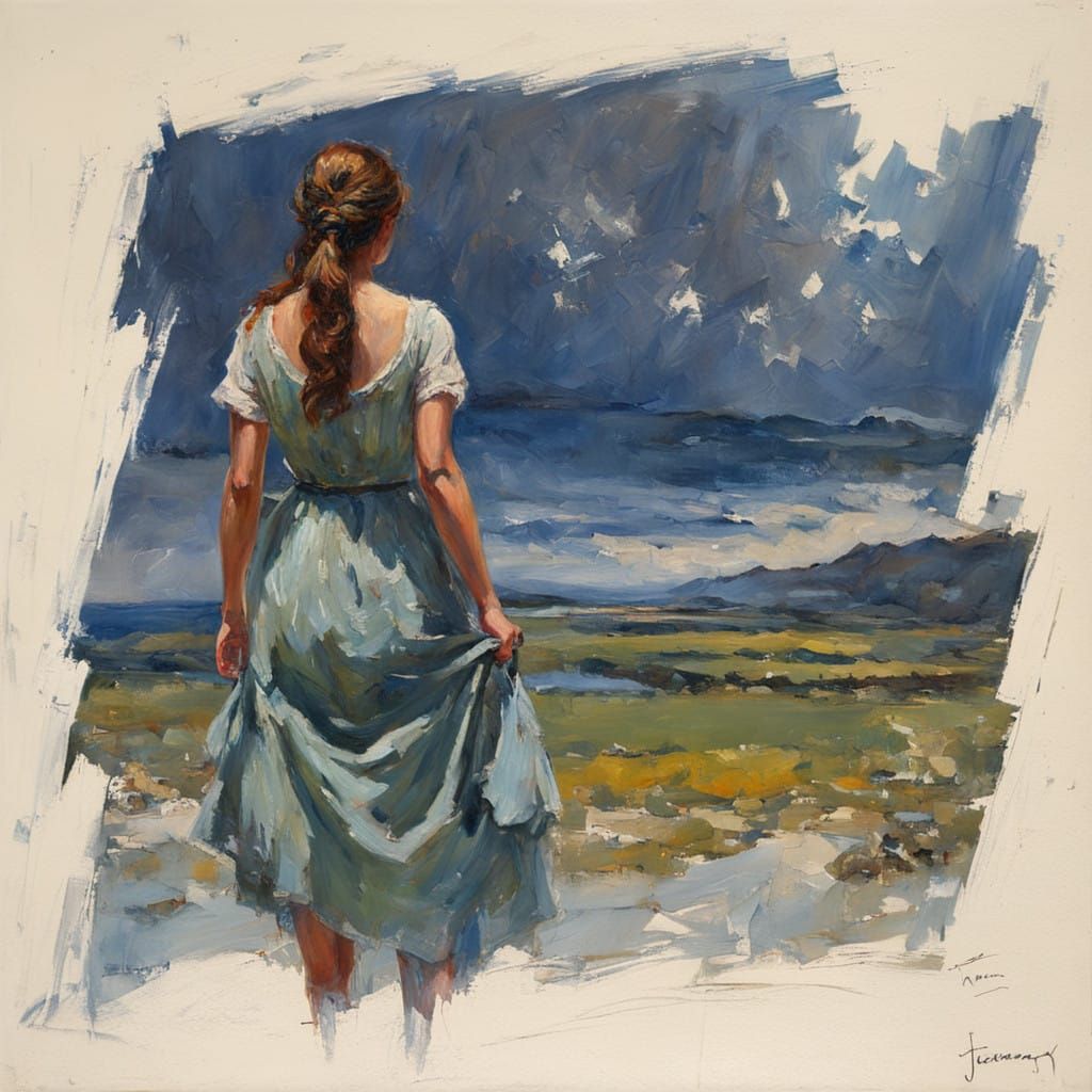 Woman Turns Back to Reveal Elegant Profile