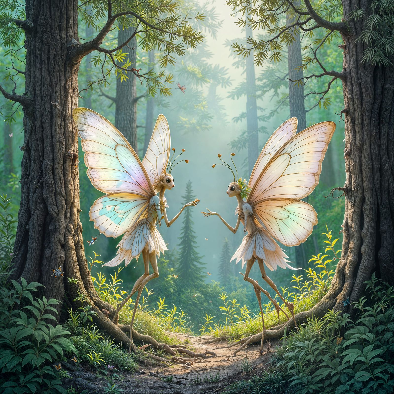 Enchanted Forest: Orchid Butterfly Creatures Playing