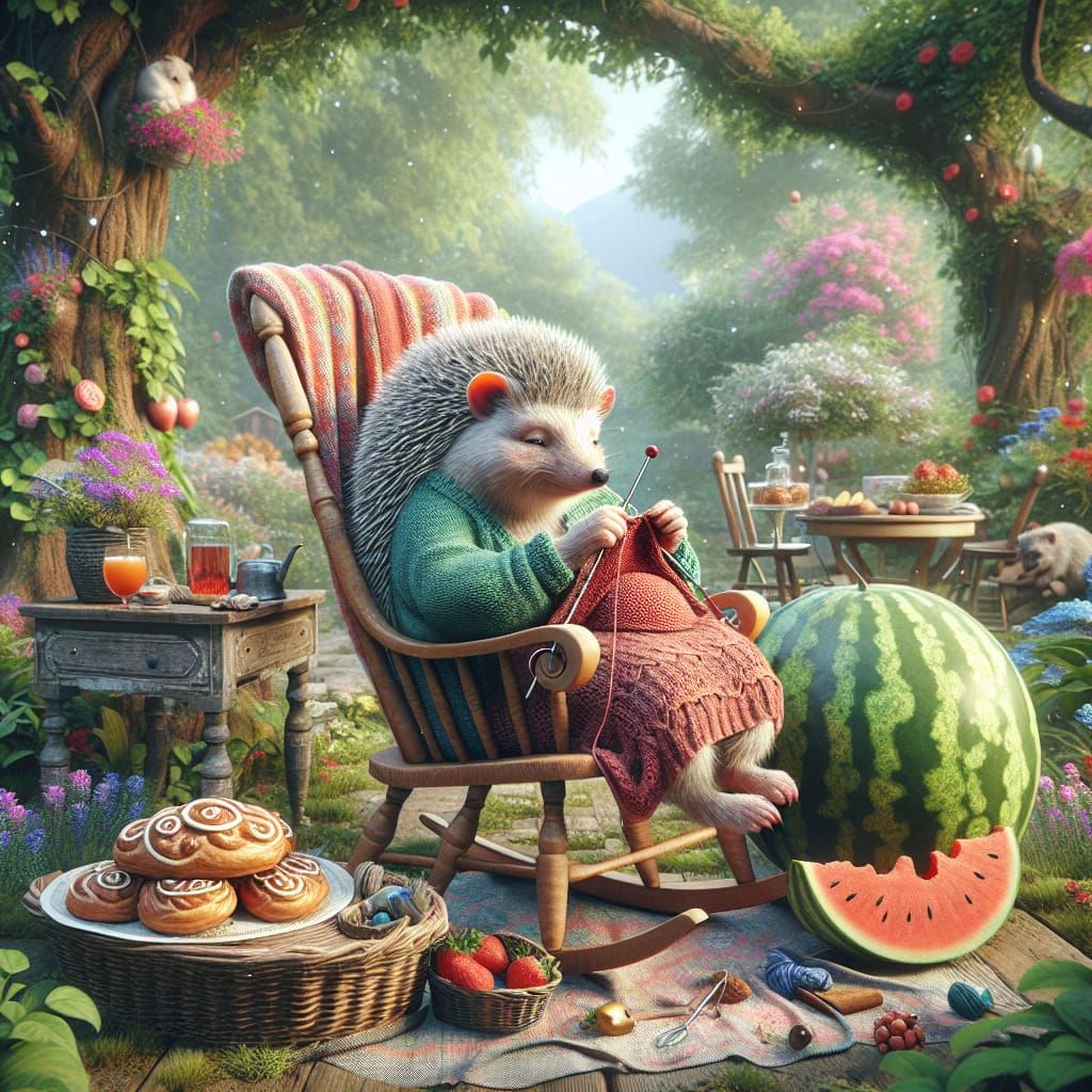 Grandma Hedgehog's Garden: A Matte Painting Scene