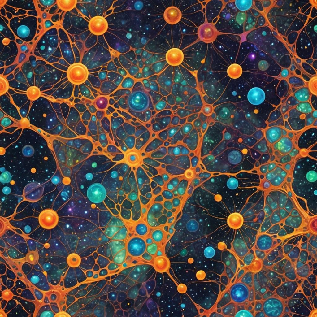 Extracellular Matrix in Astral Cosmic Illustration