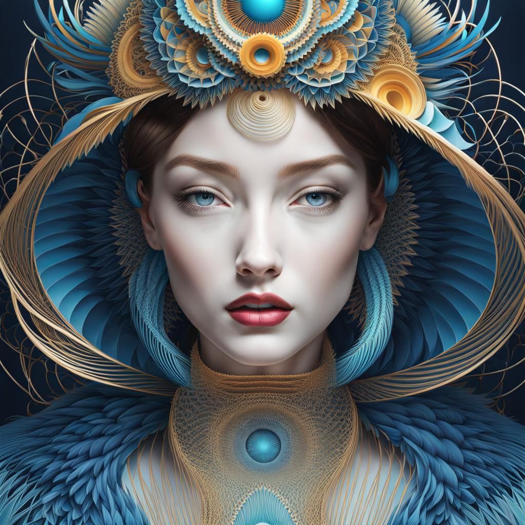 Complex Spirograph Design with Mirror Effect in 8k