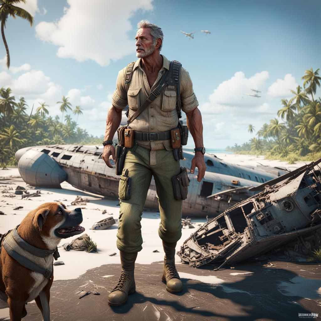 Pilot Survives Plane Crash: 3D Game Cinematic Art