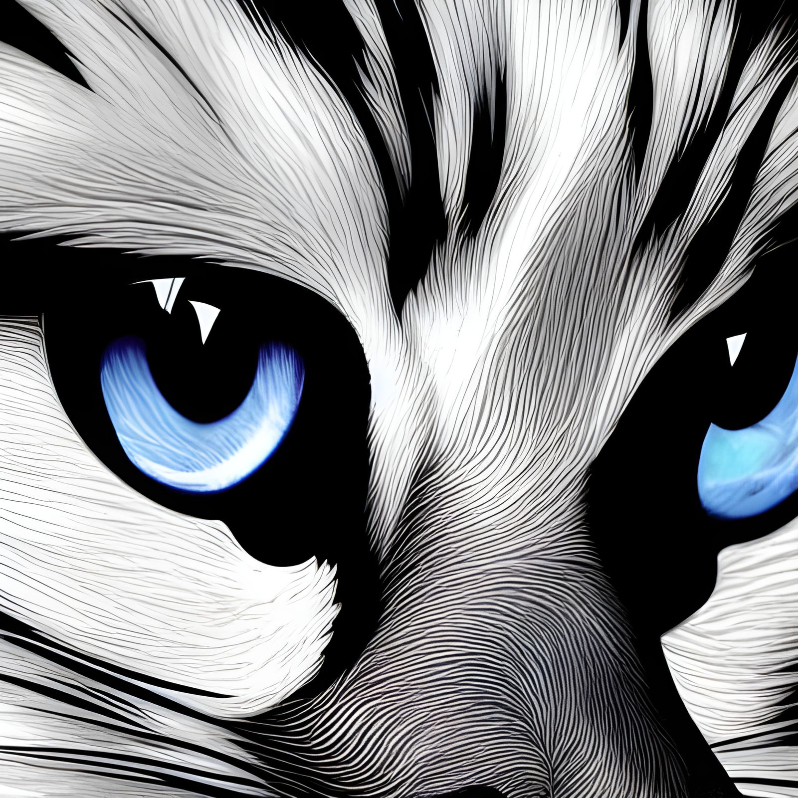 Giant Cat's Eye Reflecting Death, Hyperrealistic Portrait
