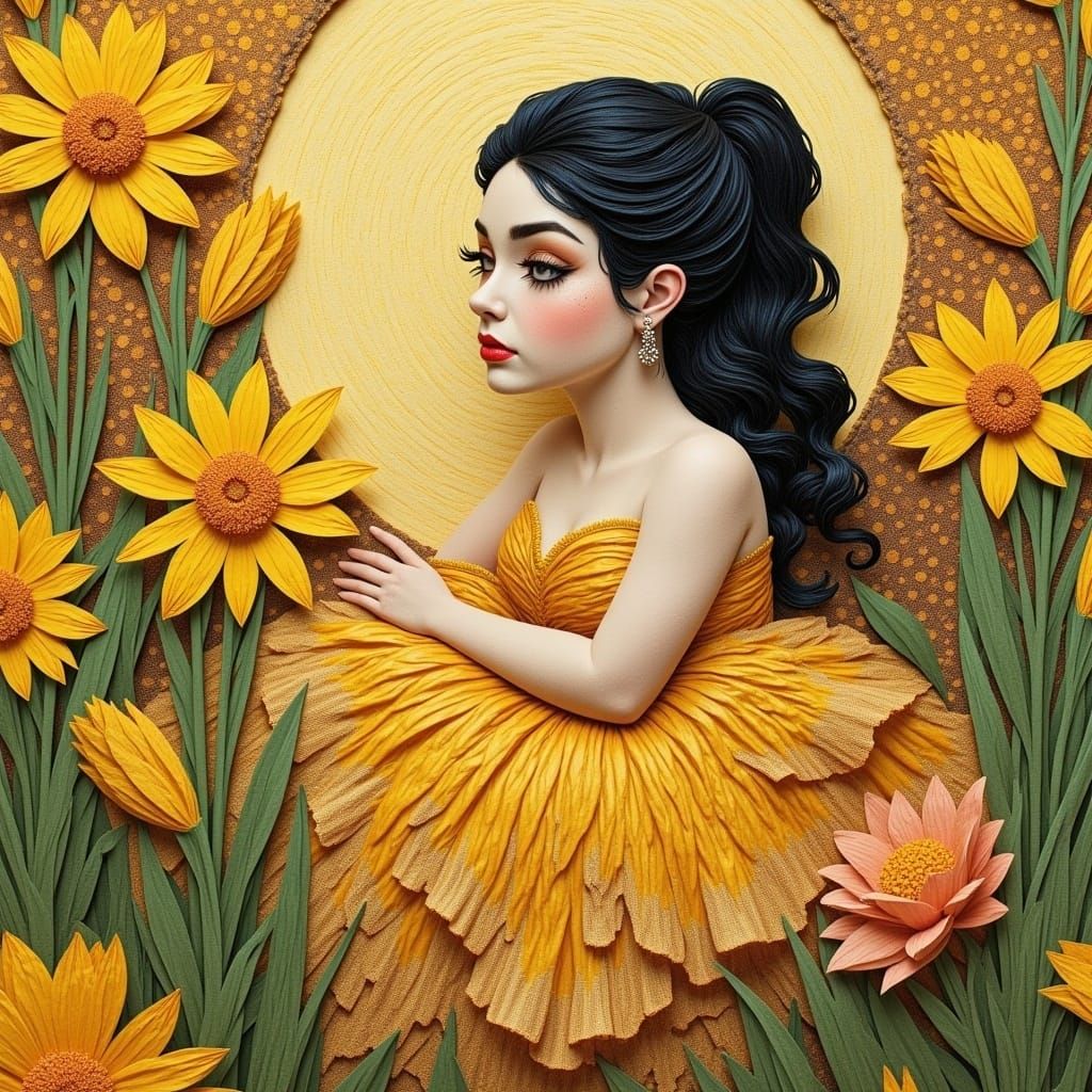 Whimsical Fairy Tale Illustration in Mixed Media