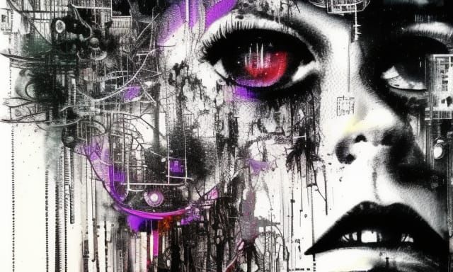 Cosmic Energy: Psychedelic Cyber Noir Concept Art