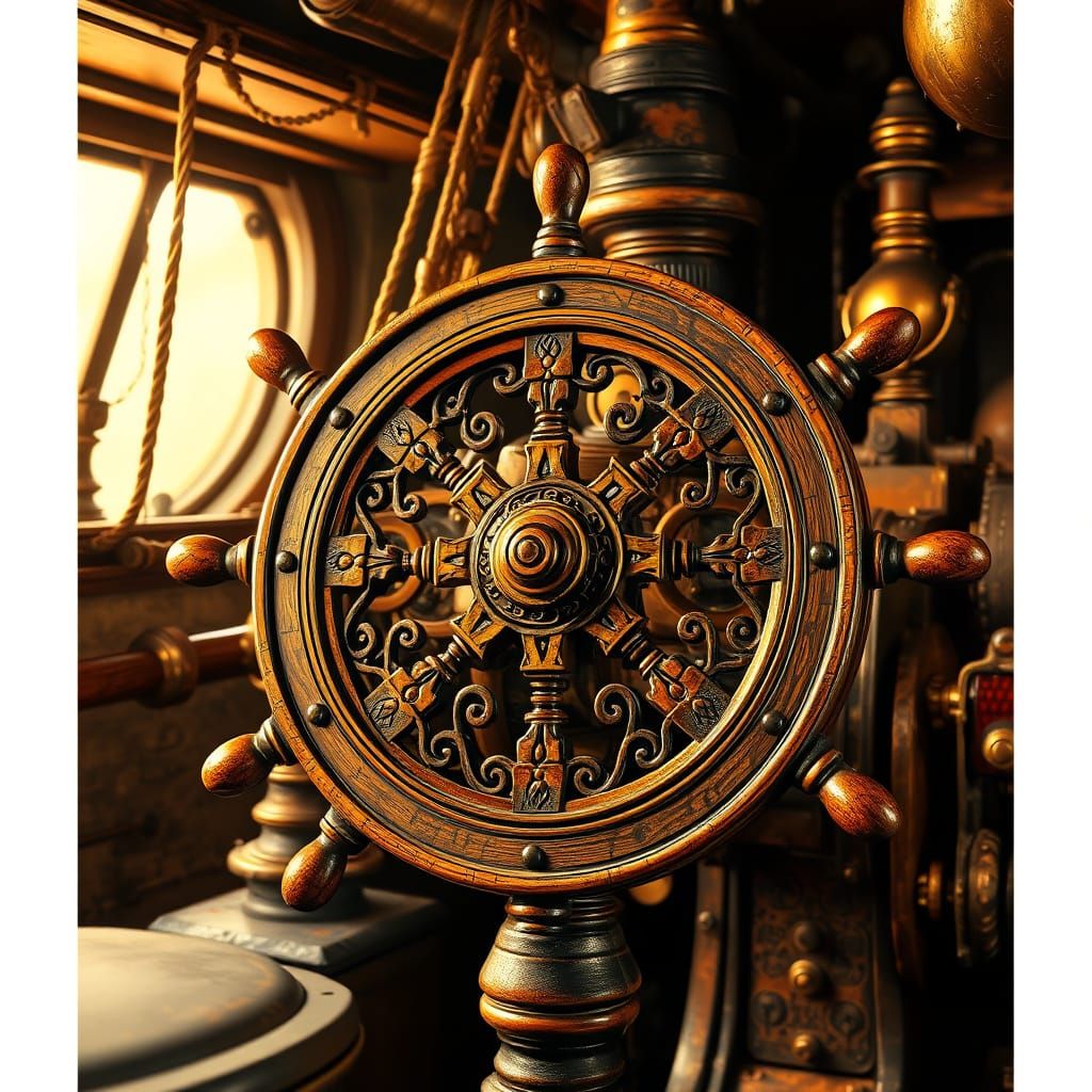 Fractal Ornate Pirate Ship Wheel