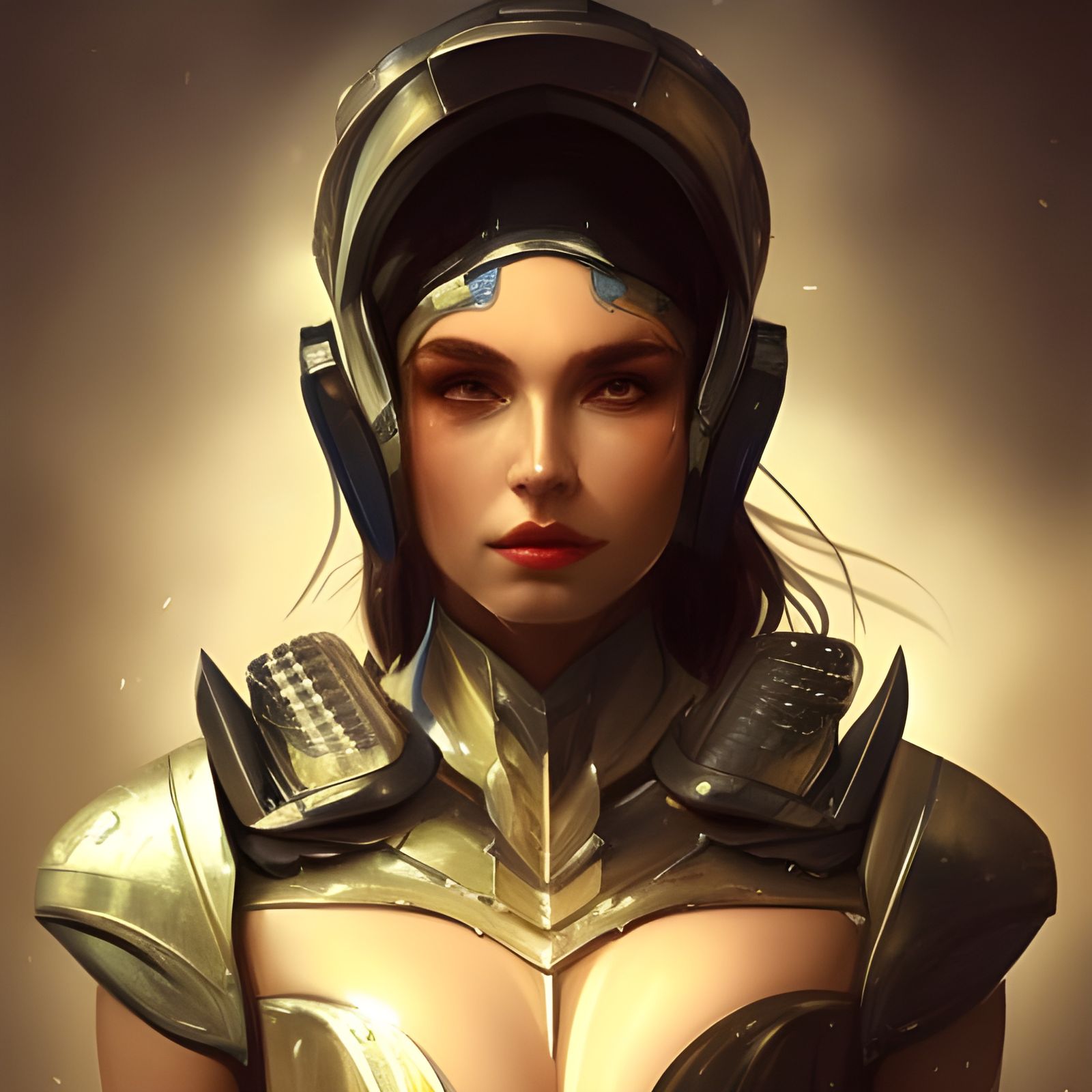 Futuristic Armored Woman: Hyperdetailed Digital Portrait