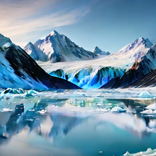 Majestic Alaskan Glacier at Golden Hour