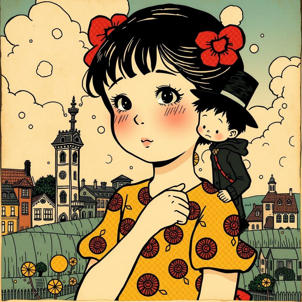 Watercolor Cartoon Impressionism Fusion Art