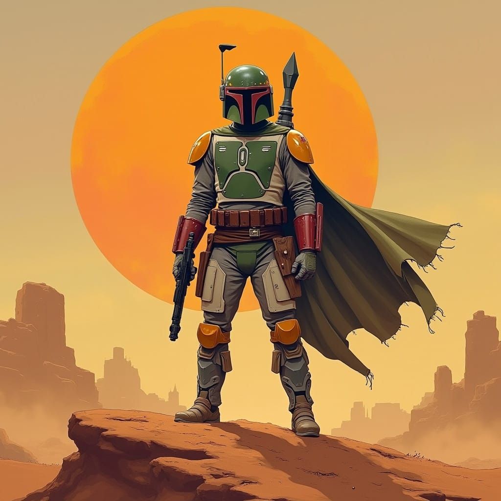 Mandalorian Bounty Hunter Hero on Tatooine