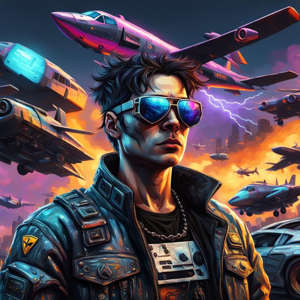 Cyberpunk Tomboy in Gothic Impressionist Style