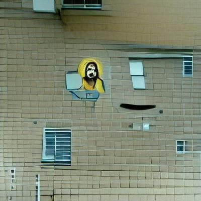 Humorous Jesus Portrait with Intense Gaze