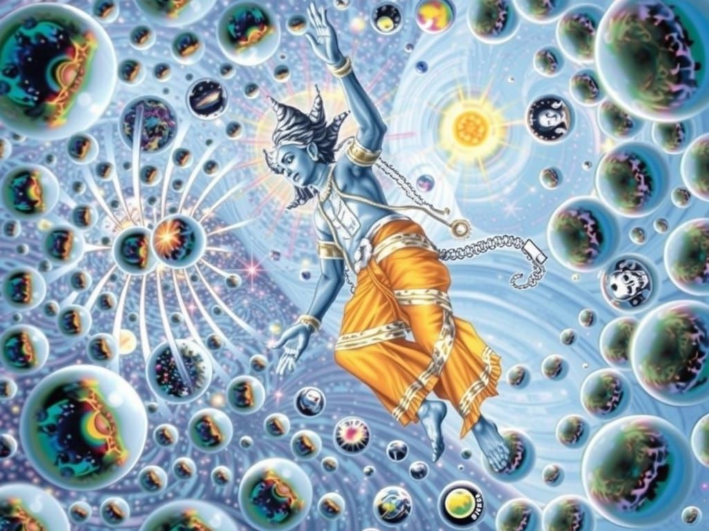 Maha Vishnu in Cosmic Comic Book Art