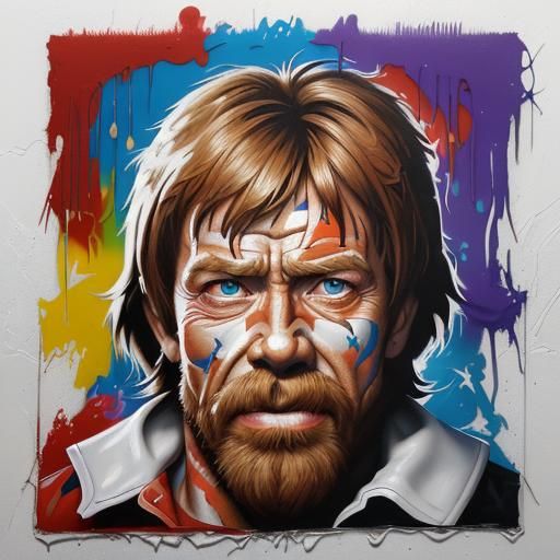 Santa Chuck Norris Fusion Graffiti Art