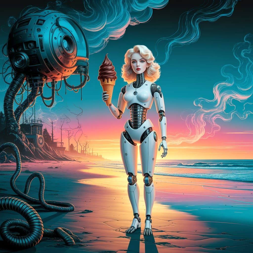 Chocolate Ice Cream Cyborg Fantasy