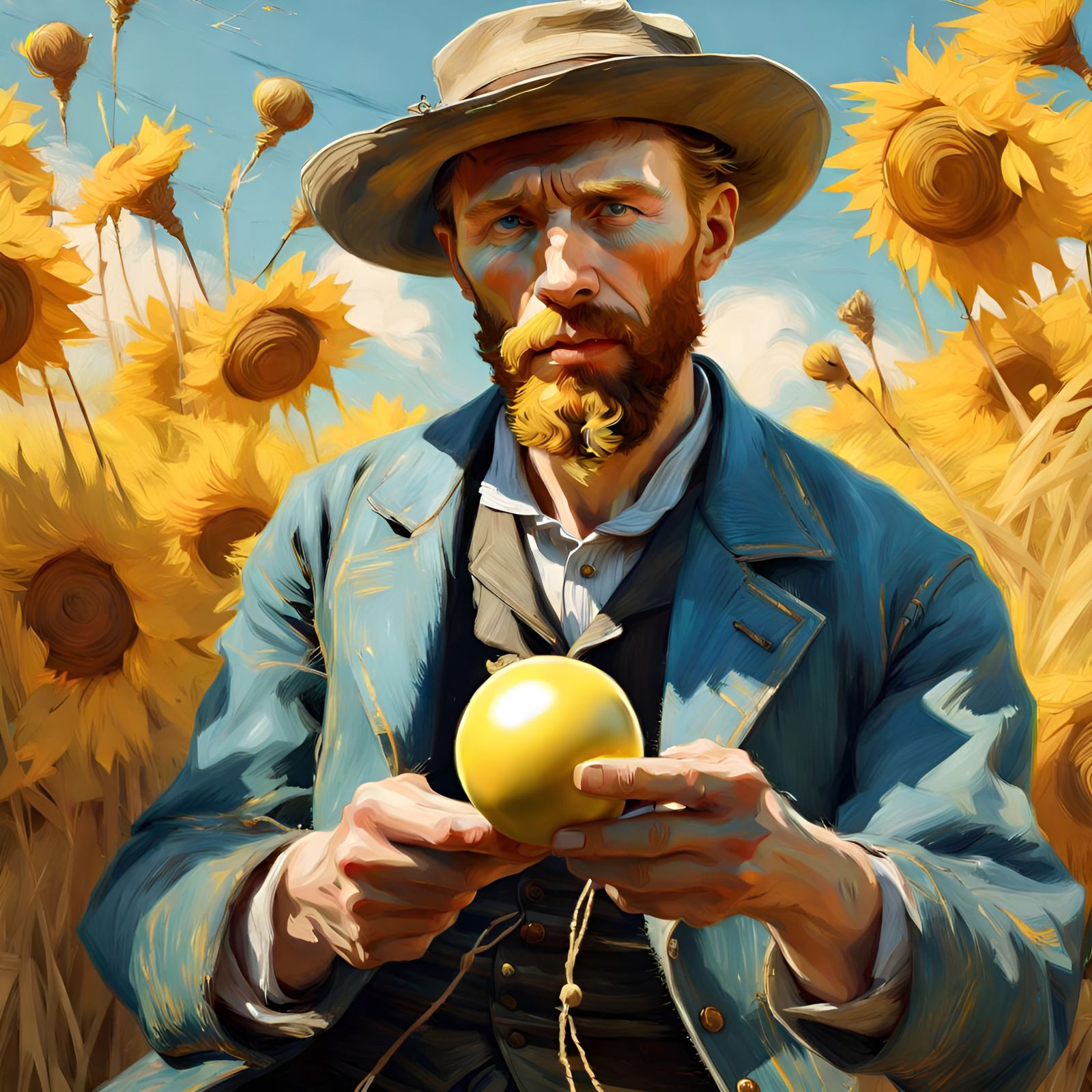 Van Gogh Portrait with Yo-Yo in 3D Digital Art