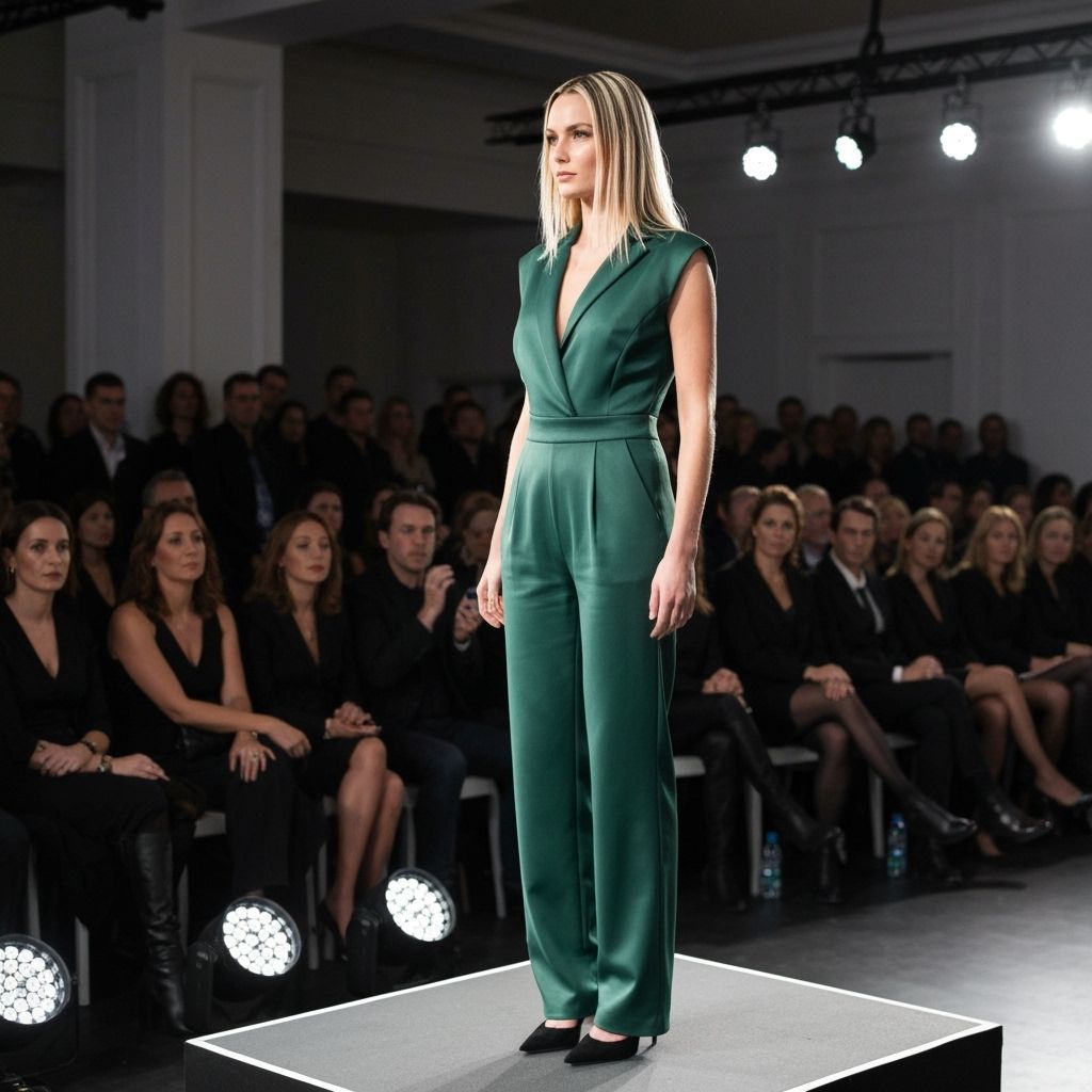 Hyperrealistic Model Showcases Swimsuits on Podium