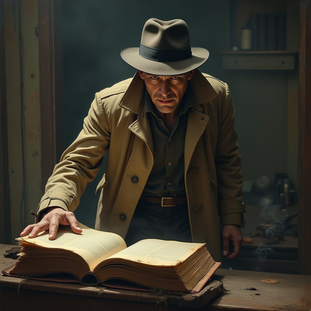 1940s Gumshoe Detective Emerges from Vintage Mystery Novel C...