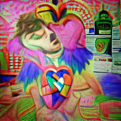 Psychedelic Fauvist Painting of Heartbreak