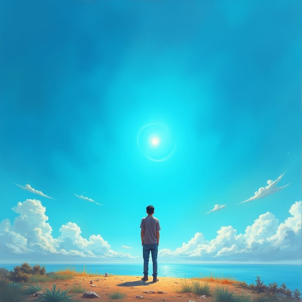 A Moment of Weightlessness in a Sea of Endless Blue