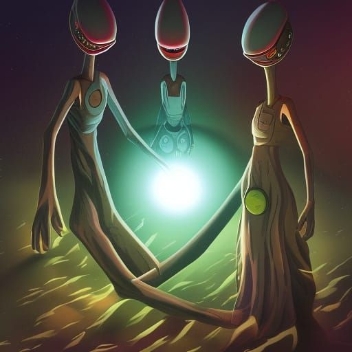 Aliens in Studio Ghibli Anime Key Visual