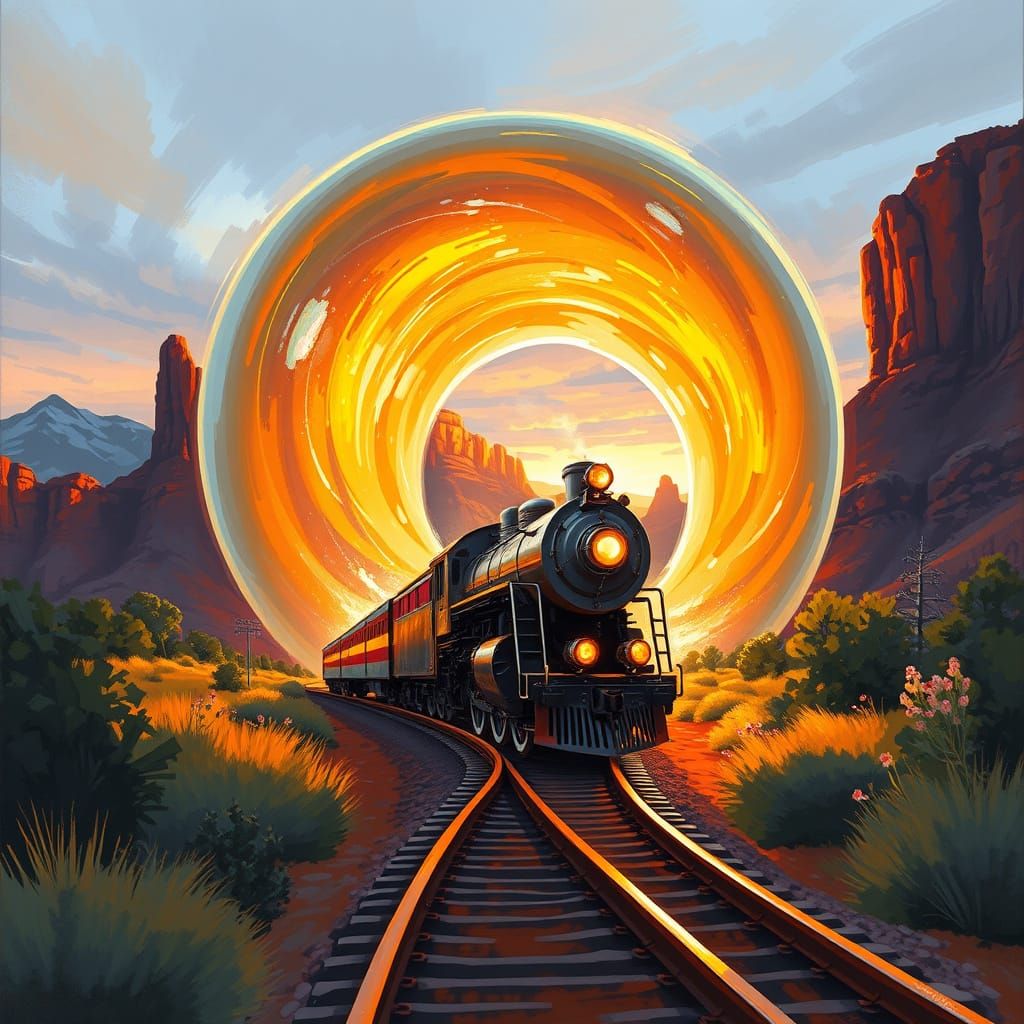 Majestic Train Enters Cosmic Portal Amidst Sedona's Rusty Re...