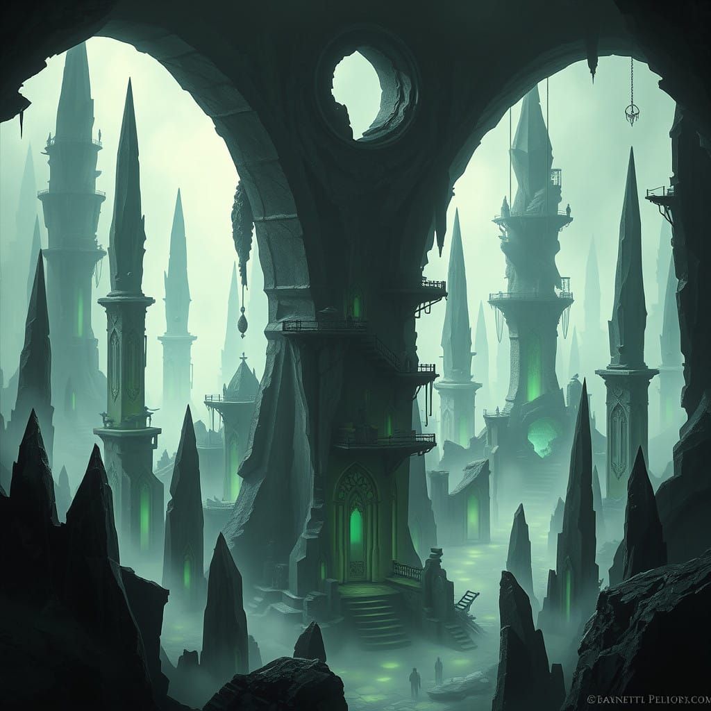 Sorrowful Abamath Cityscape in Gothic Style