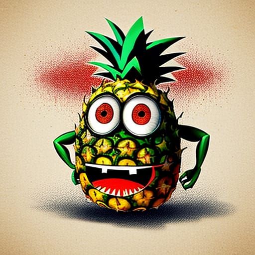 Tomato and Pineapple Race in Cartoon Style