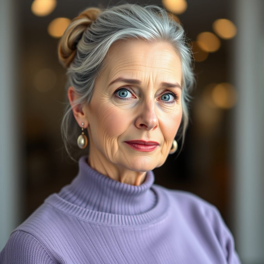 Elegant Woman Portrait in Soft Studio Lighting