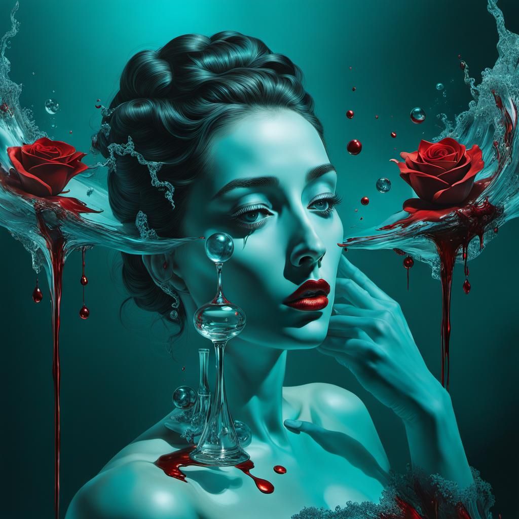 I saw her today at the reception, in her glass was a bleeding man , she was practiced at the art of deception , well I c...