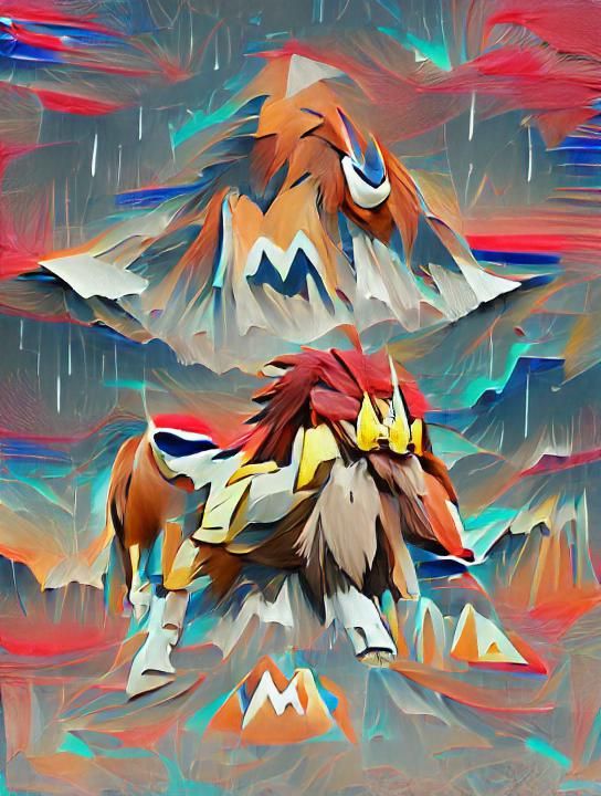 Entei in the Mountains