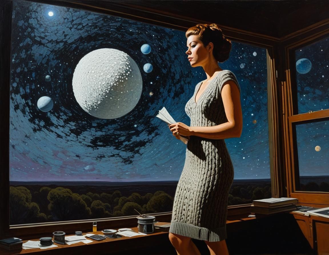 Astronomer in Space with Dreamcore Chiaroscuro