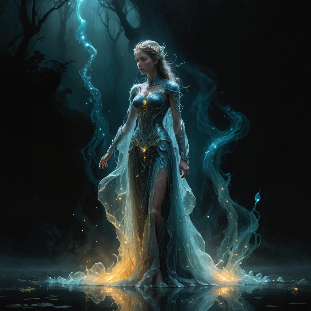 Bioluminescent Nebula in Ethereal Fantasy Style