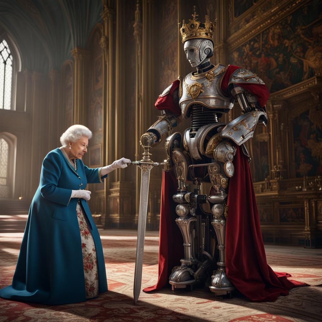 Queen Elizabeth Anoints Robot in Windsor Castle
