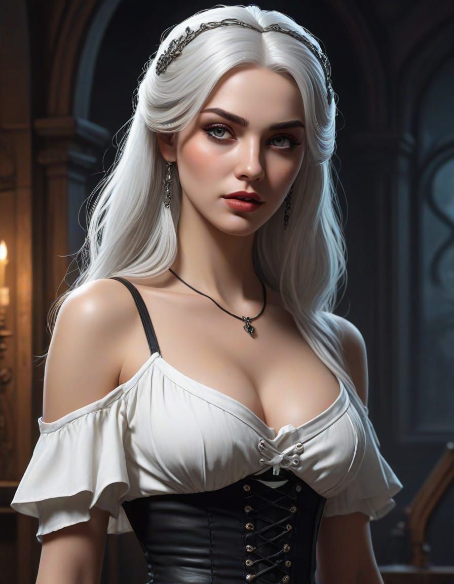 Ethereal Gothic Enchantress in Dark Fantasy