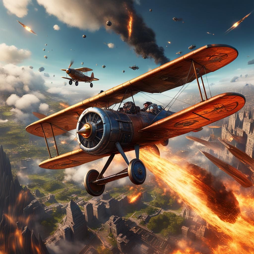 Biplane battle