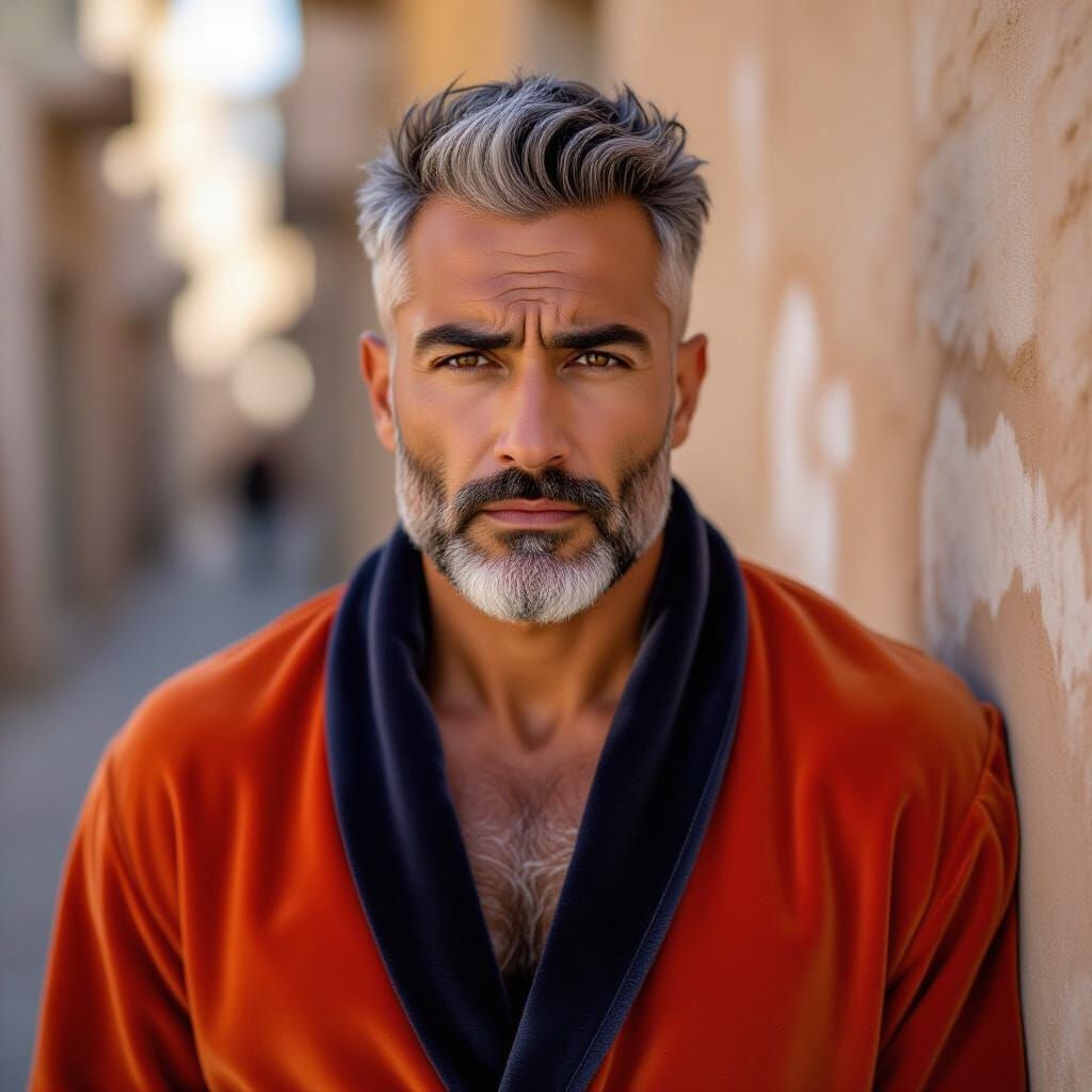 Handsome Hunk Portrait in Impressionist Style