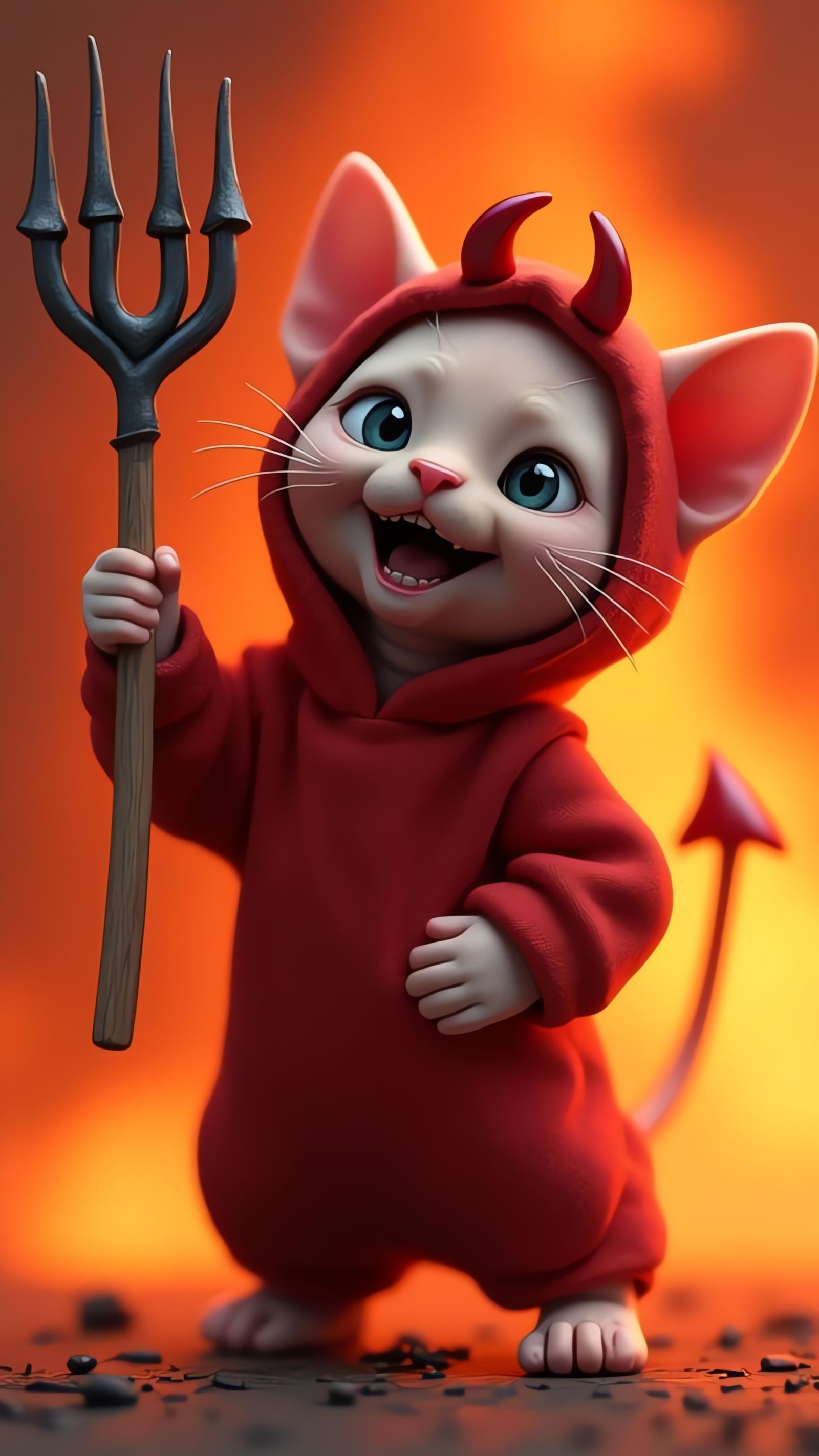 Devilishly Cute Sphynx Kitten in Anime Style