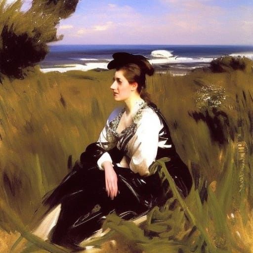Elegant Portrait in Style of John Singer Sargent