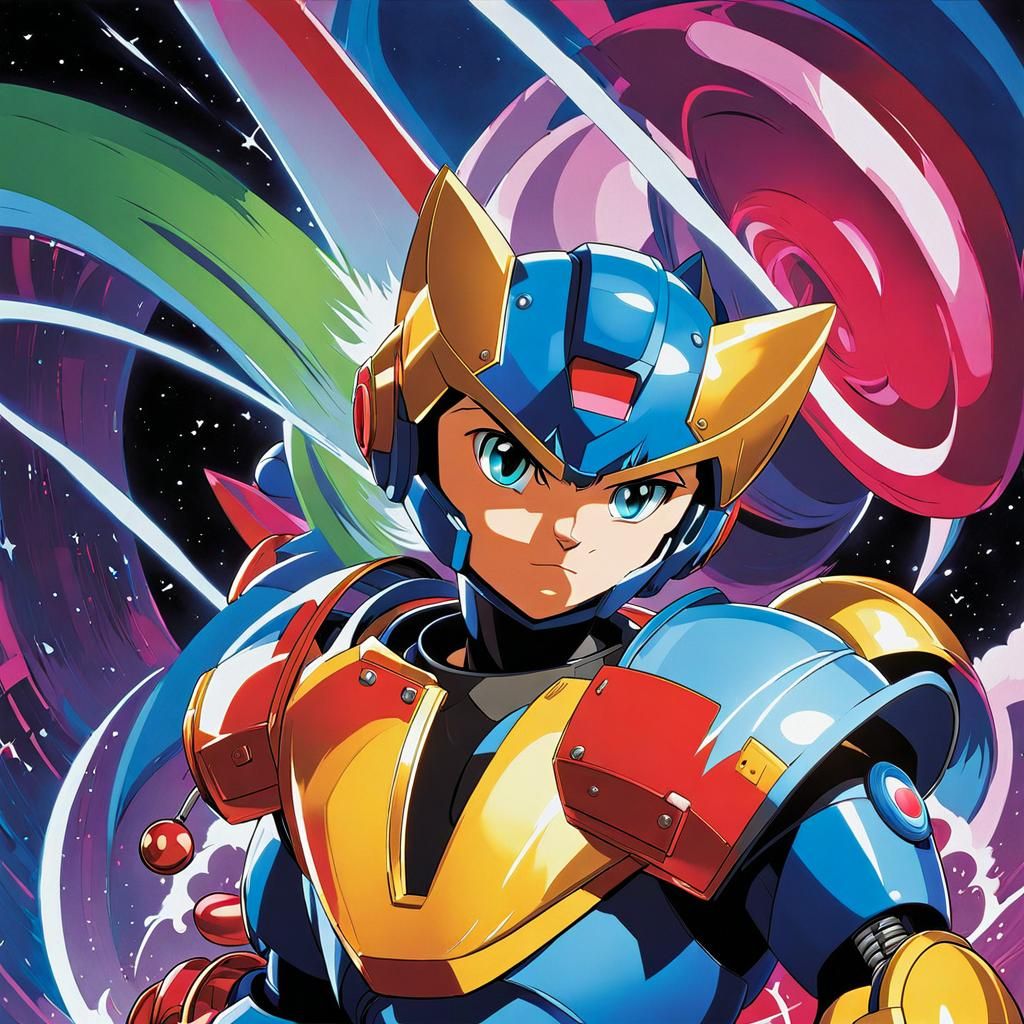 Cat Megaman drawn by 80's anime