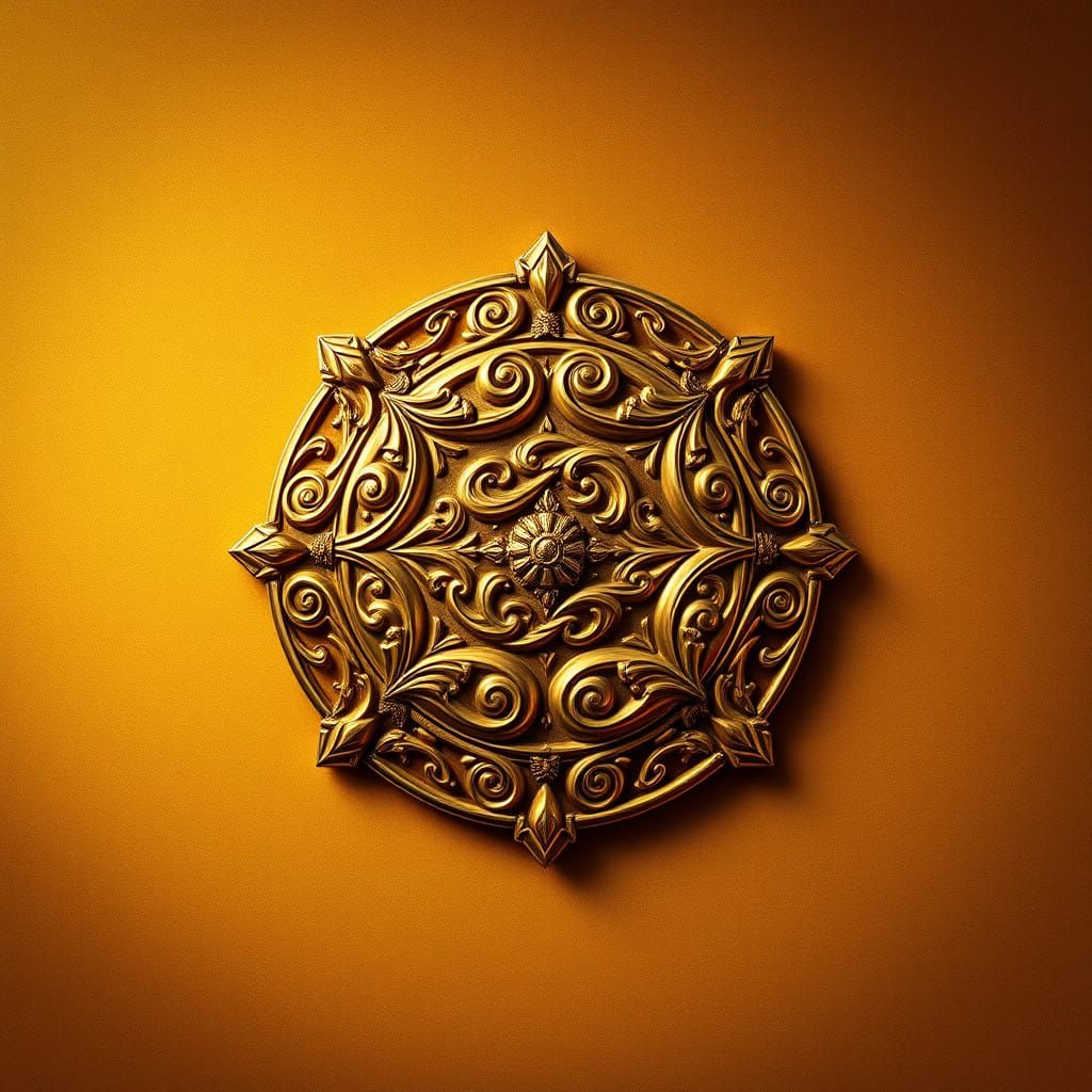 Luxurious Fantasy Badge in High-Fantasy Concept Art Style