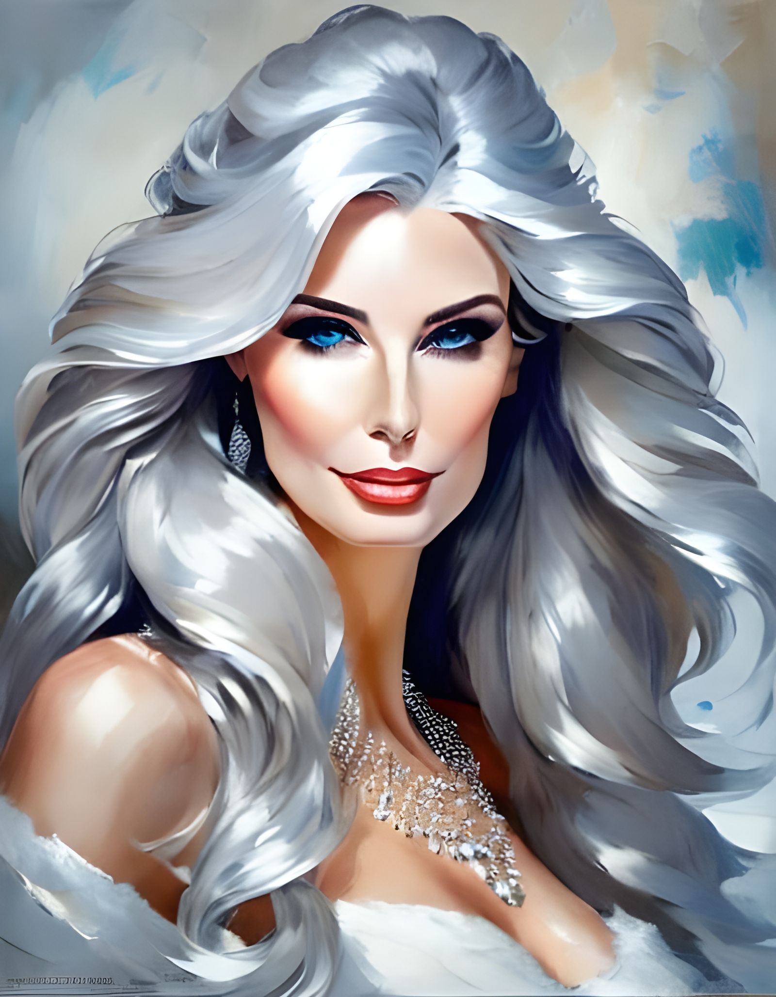 Beautiful Ice Queen in Fantasy Ice World