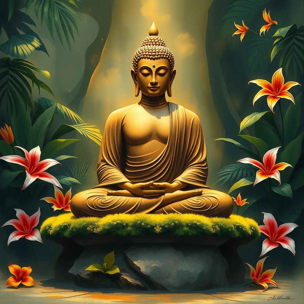 Buddha in a Tropical Oasis