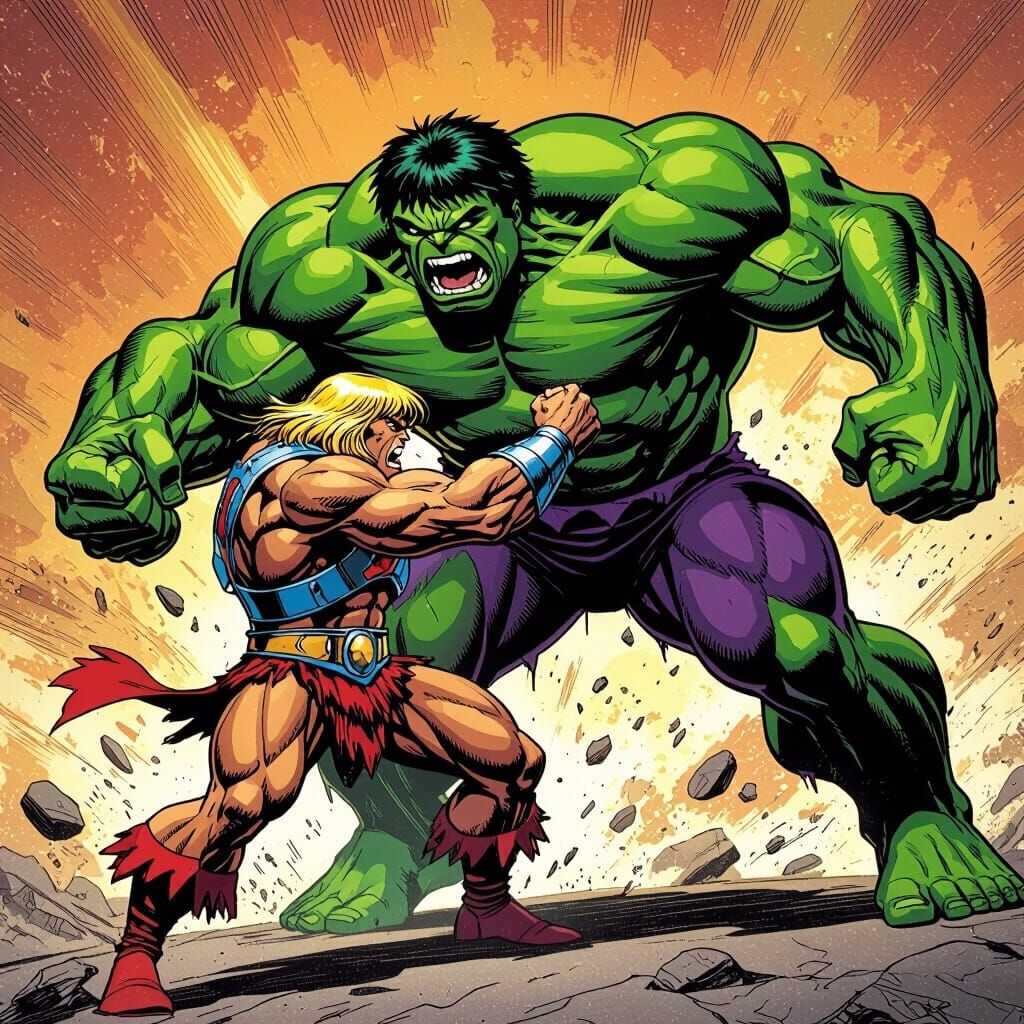 He-Man vs Hulk: Epic Comic Book Battle
