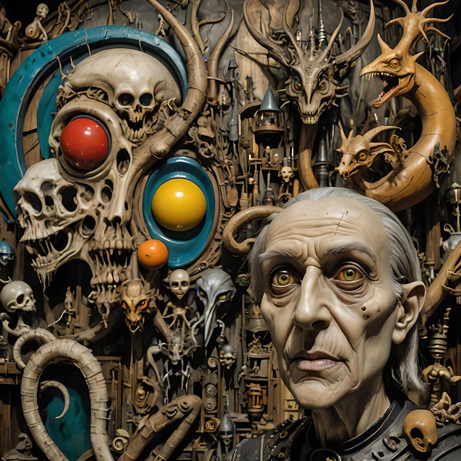 Surreal Pinocchio Cryptid in Post-Apocalyptic Wonderland