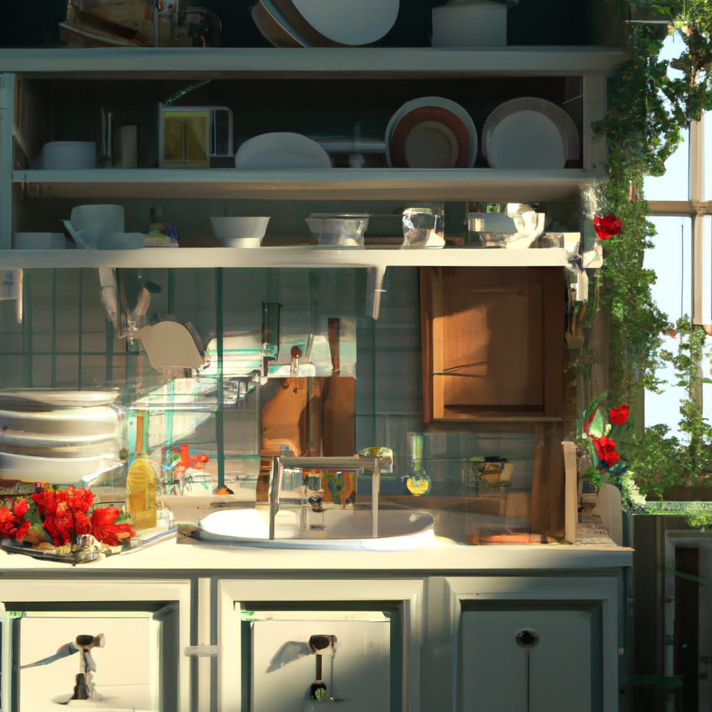 Cozy 1940s Kitchen Interior in Animated Style