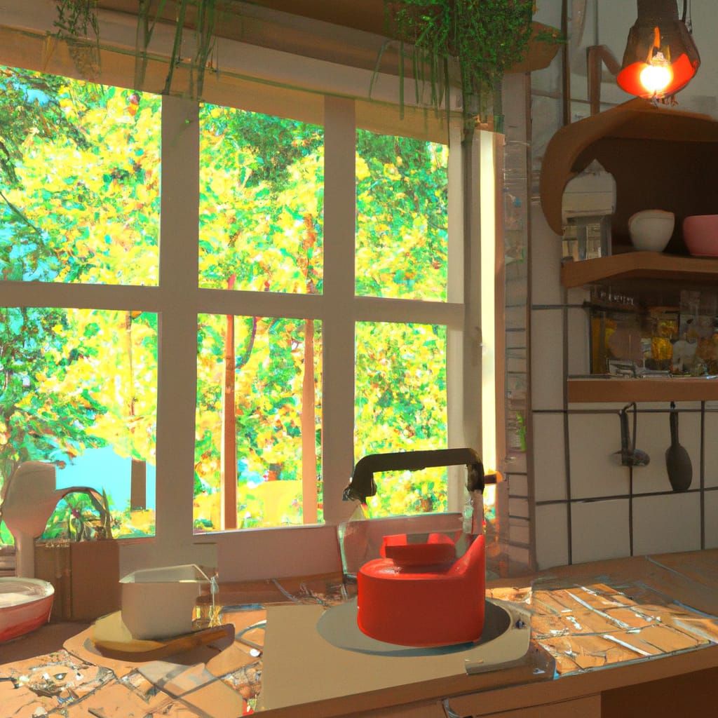 Charming 1940s Kitchen in Animation Style
