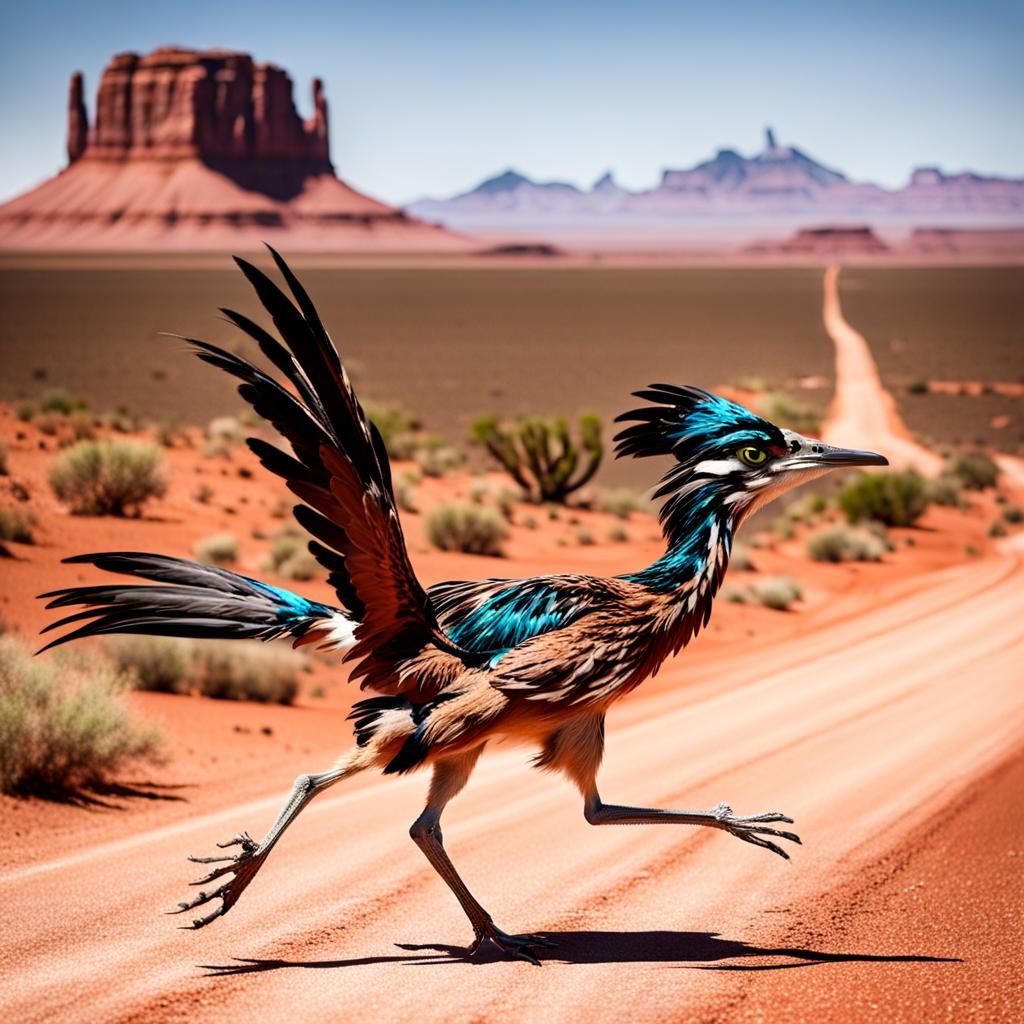 Roadrunner Runs Through Utah's Red Desert